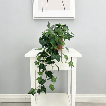 31.5" Artificial English Ivy Plant in Pot - Fake Silk Ivy Greenery for Home Decor, Tabletop, Office, Shelf, Balcony or Bathroom (1 Pack)