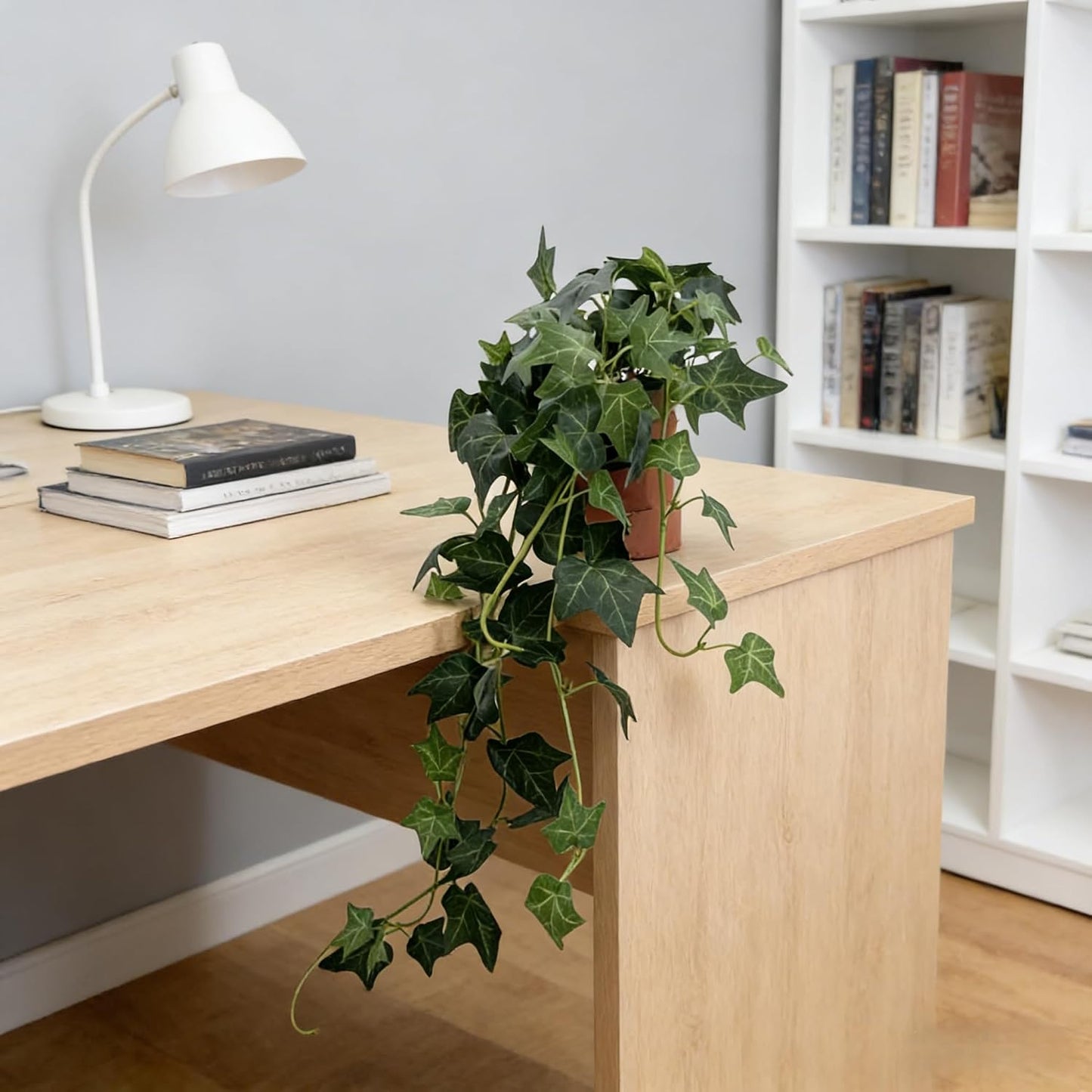 31.5" Artificial English Ivy Plant in Pot - Fake Silk Ivy Greenery for Home Decor, Tabletop, Office, Shelf, Balcony or Bathroom (1 Pack)