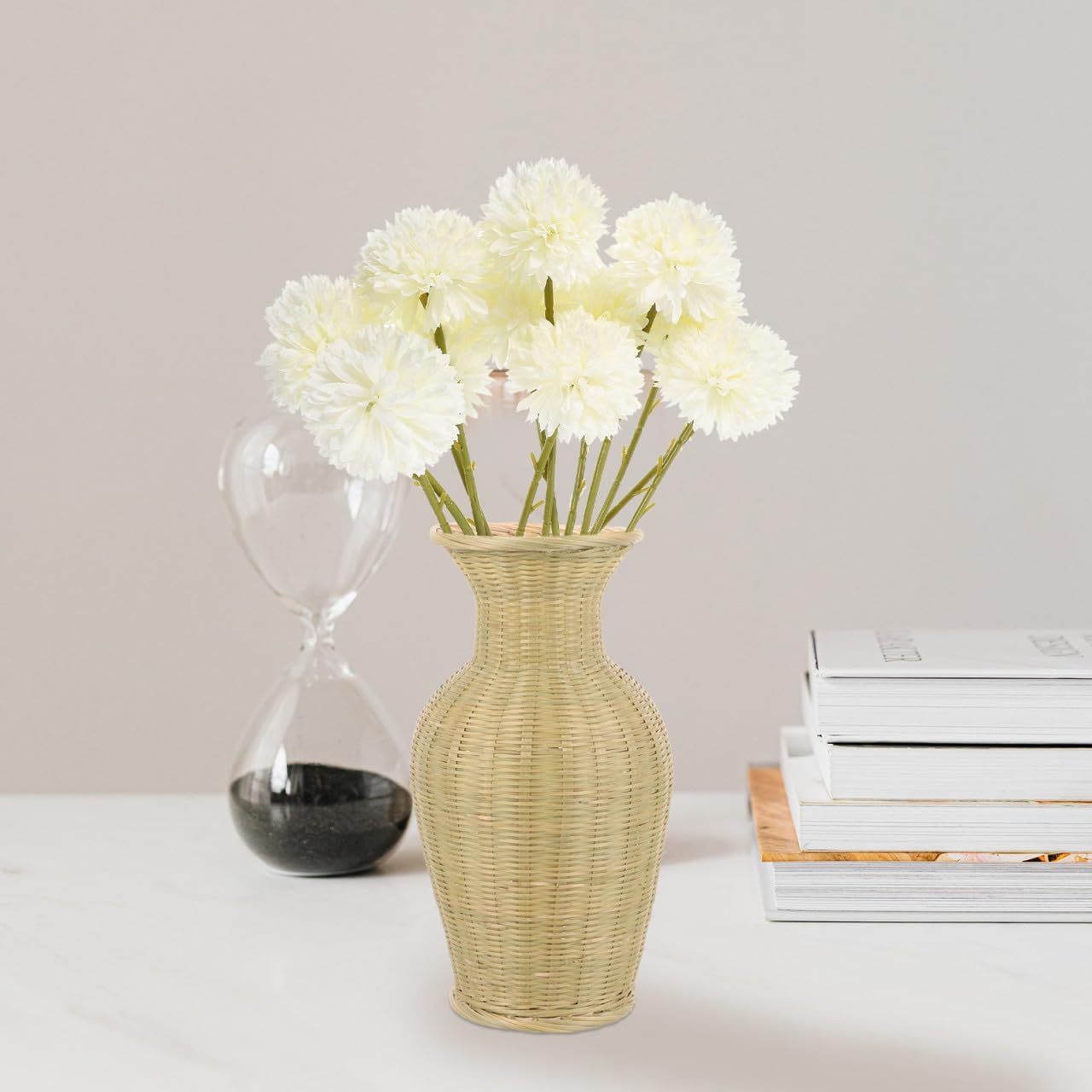 16 Heads Simulated Dandelion Flower Branches Artificial White Dandelion Plants for Home Office Party Decorations and DIY Floral Arrangements