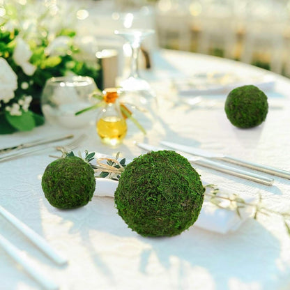 18 Pack Decorative Faux Dried Moss Balls- 6pcs 3.1" Artificial Green Plant Mossy Globes+ 12pcs 2.2" Handmade Sphere Moss Gift for Home Dough Bowl Vase Chinoiserie Decors Party Wedding Display