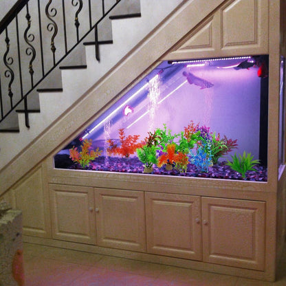 10 Pack Artificial Aquarium Plants, Small Size 4 inch Approximate Height Fish Tank Decorations Home Décor Plastic Green