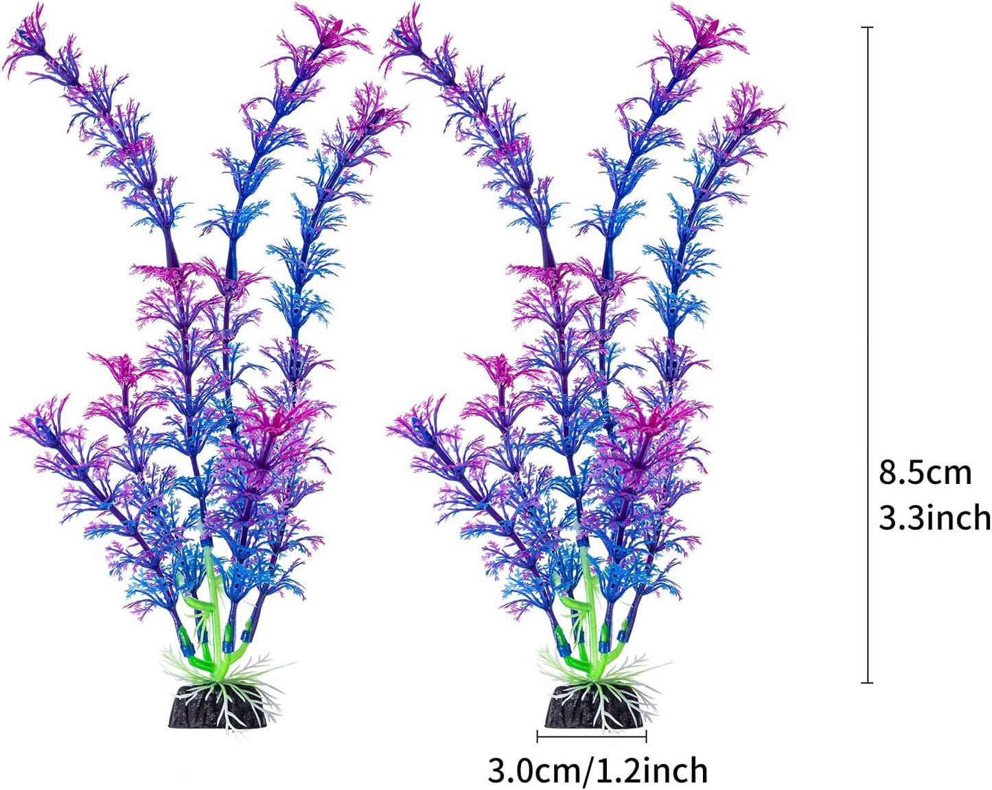 10 Pack Artificial Aquarium Plants, Small Size 4 inch Approximate Height Fish Tank Decorations Home Décor Plastic Green