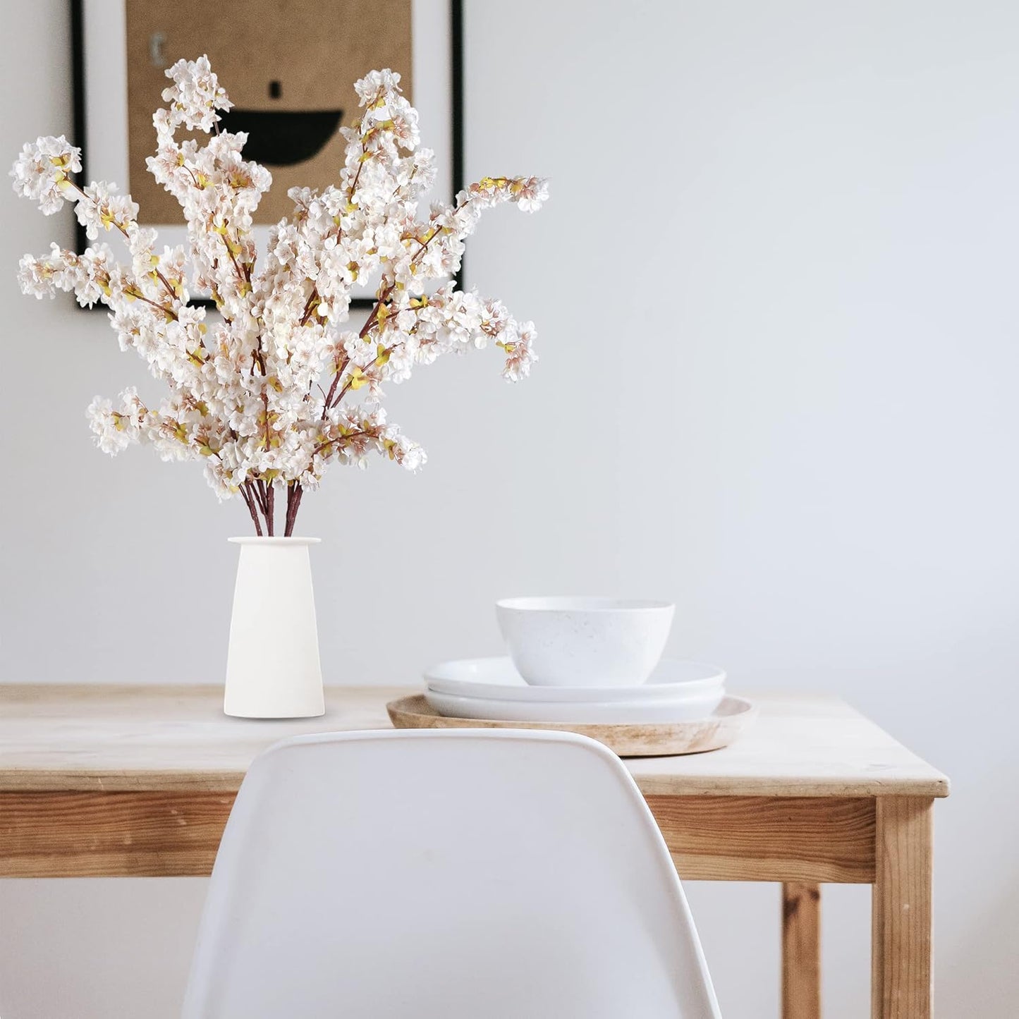 Cherry Flower Branches Plum Blossom Artificial Flowers Branches 39 Inch Branches Flowers Tree Stems for Home Wedding Party Decor (3 Pcs, Pink)