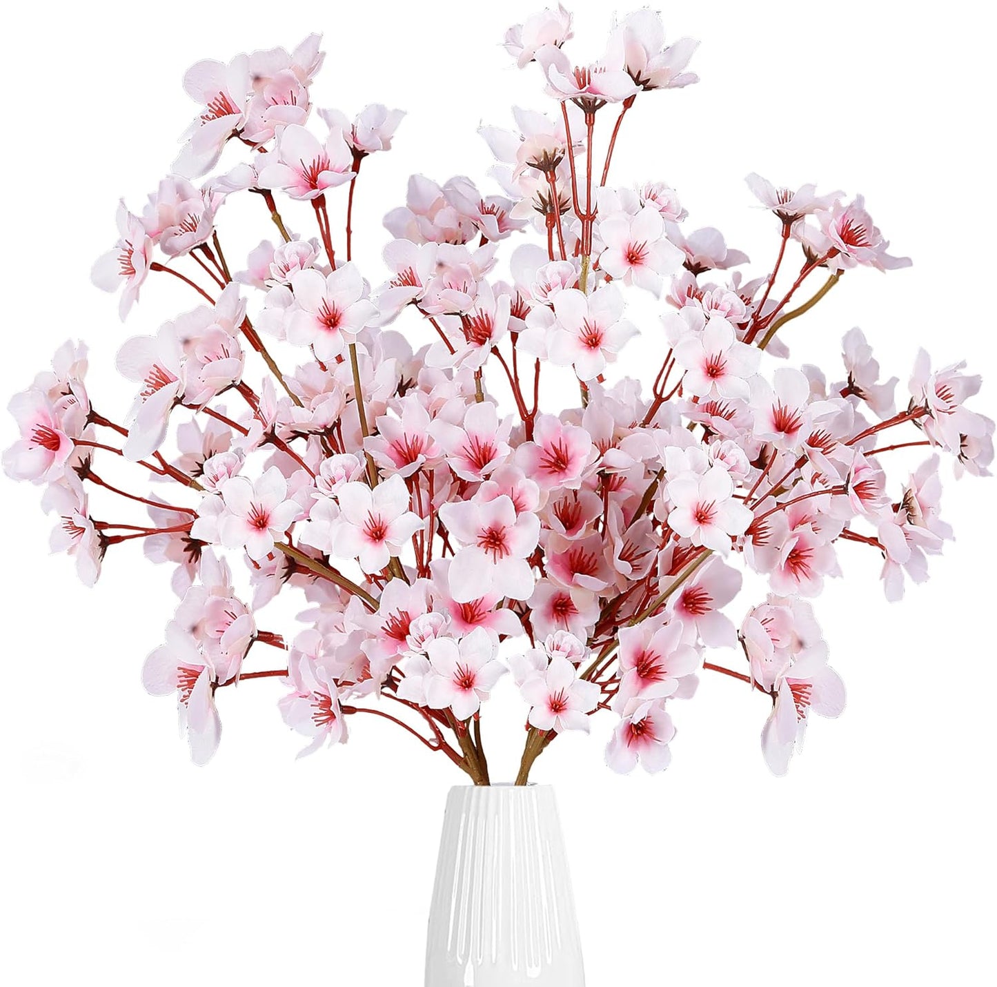 Cherry Flower Branches Plum Blossom Artificial Flowers Branches 39 Inch Branches Flowers Tree Stems for Home Wedding Party Decor (3 Pcs, Pink)