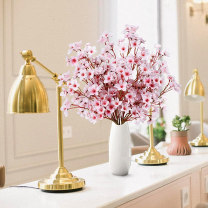 Cherry Flower Branches Plum Blossom Artificial Flowers Branches 39 Inch Branches Flowers Tree Stems for Home Wedding Party Decor (3 Pcs, Pink)