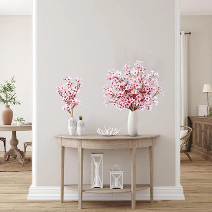 Cherry Flower Branches Plum Blossom Artificial Flowers Branches 39 Inch Branches Flowers Tree Stems for Home Wedding Party Decor (3 Pcs, Pink)