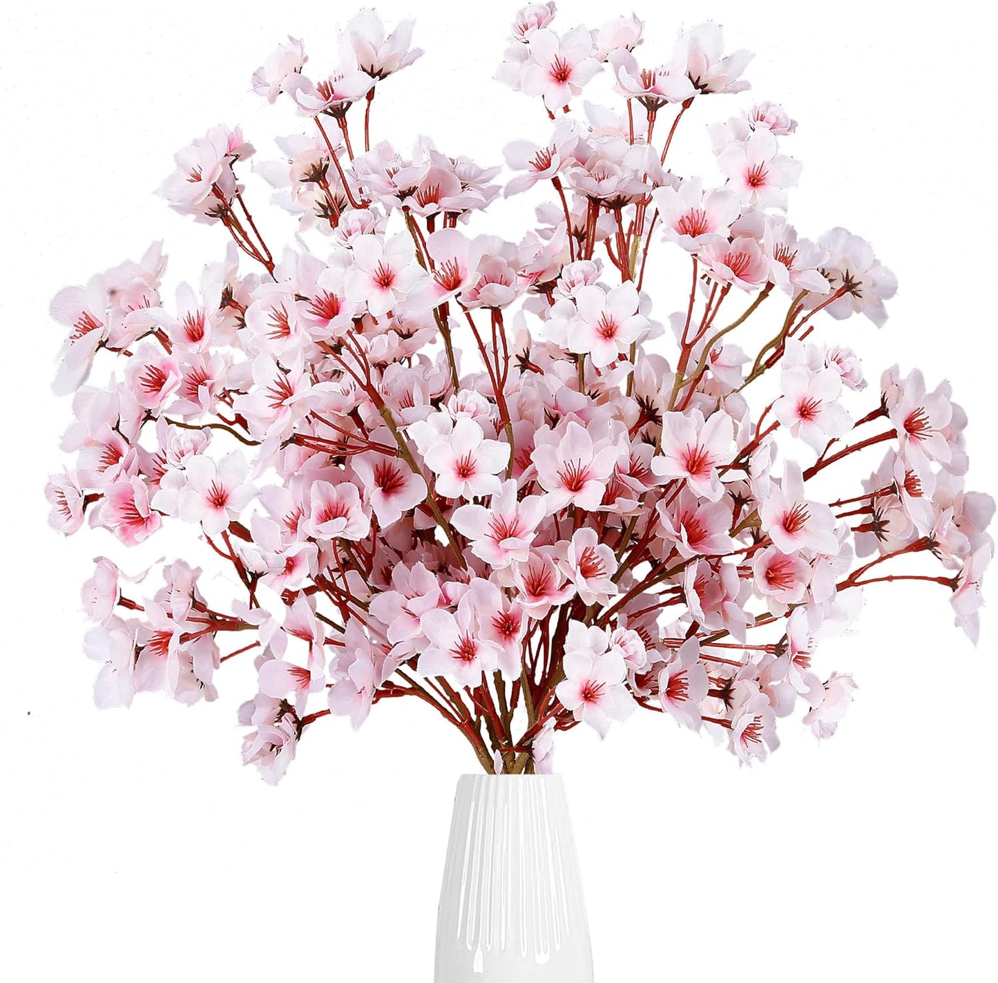Cherry Flower Branches Plum Blossom Artificial Flowers Branches 39 Inch Branches Flowers Tree Stems for Home Wedding Party Decor (3 Pcs, Pink)