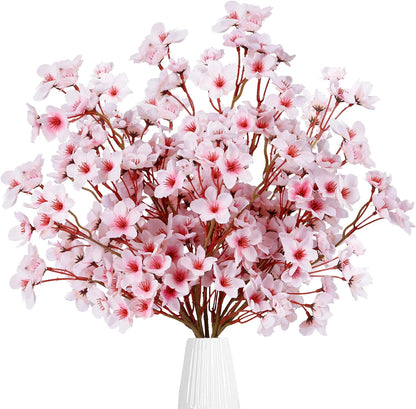 Cherry Flower Branches Plum Blossom Artificial Flowers Branches 39 Inch Branches Flowers Tree Stems for Home Wedding Party Decor (3 Pcs, Pink)