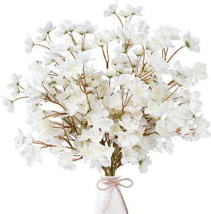 Cherry Flower Branches Plum Blossom Artificial Flowers Branches 39 Inch Branches Flowers Tree Stems for Home Wedding Party Decor (3 Pcs, Pink)