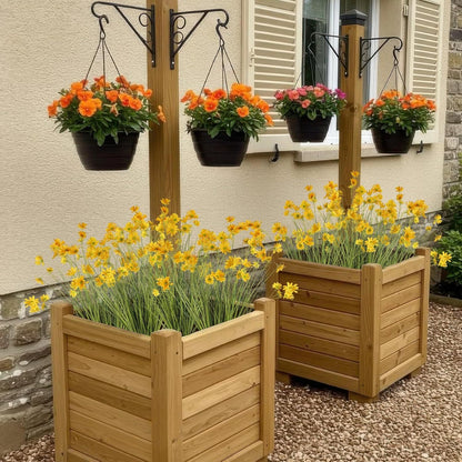4 Pcs Artificial Plants Onion Grass Outdoor 37" Fake Tall Grass with Daisy Wildflowers Orange Artificial Wheat Grass Faux Shrubs Bush Greenery Stems for Indoor Garden Outside Office Home Decor