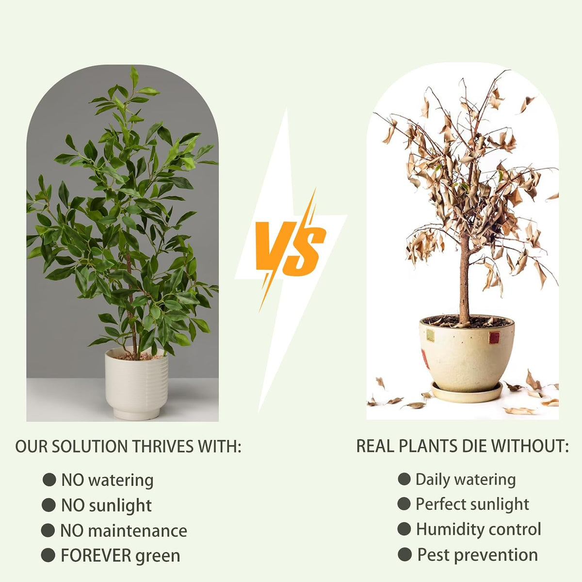 27" Indoor Faux Potted Plants Ficus Leaves Trees with Ceramic Pots