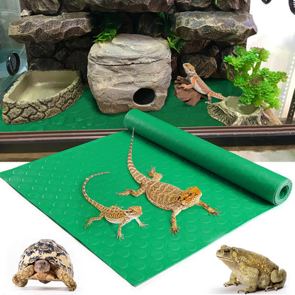 Bearded Dragon Tank Accessories, Reptile Terrarium Carpet Substrate for Leopard Gecko, Lizard, Iguana, Snake, Tortoise, Non-Adhesive Reptile Habitat Bedding(Black 79inch)