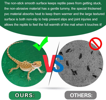 Bearded Dragon Tank Accessories, Reptile Terrarium Carpet Substrate for Leopard Gecko, Lizard, Iguana, Snake, Tortoise, Non-Adhesive Reptile Habitat Bedding(Black 79inch)
