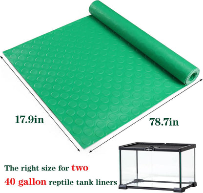 Bearded Dragon Tank Accessories, Reptile Terrarium Carpet Substrate for Leopard Gecko, Lizard, Iguana, Snake, Tortoise, Non-Adhesive Reptile Habitat Bedding(Black 79inch)