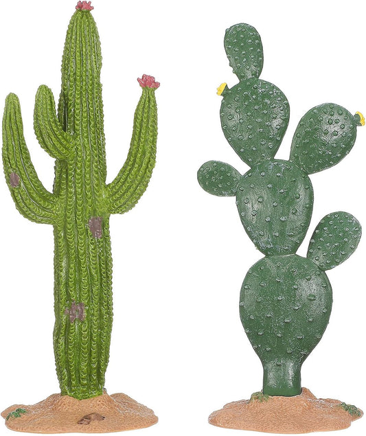 UKCOCO 2 Pack Faux Cactus Decor Lifelike Cactus Figurine Desktop Modeling Statue 5.70 in PVC Simulated Adornments for Home Office Garden Terrarium