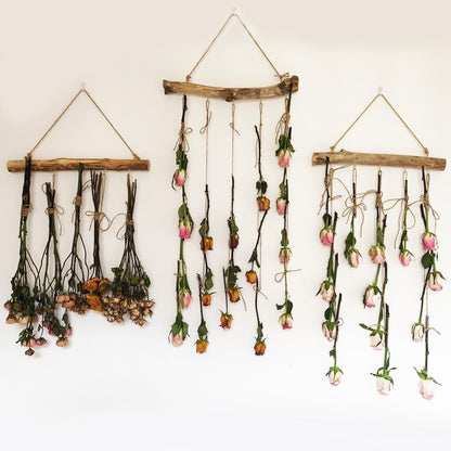 2Pcs 15 Inch Natural Driftwood Decorative Branches Farmhouse Home Wall Hanging Decor Hanging Jewelry Organizers with 5 Hooks
