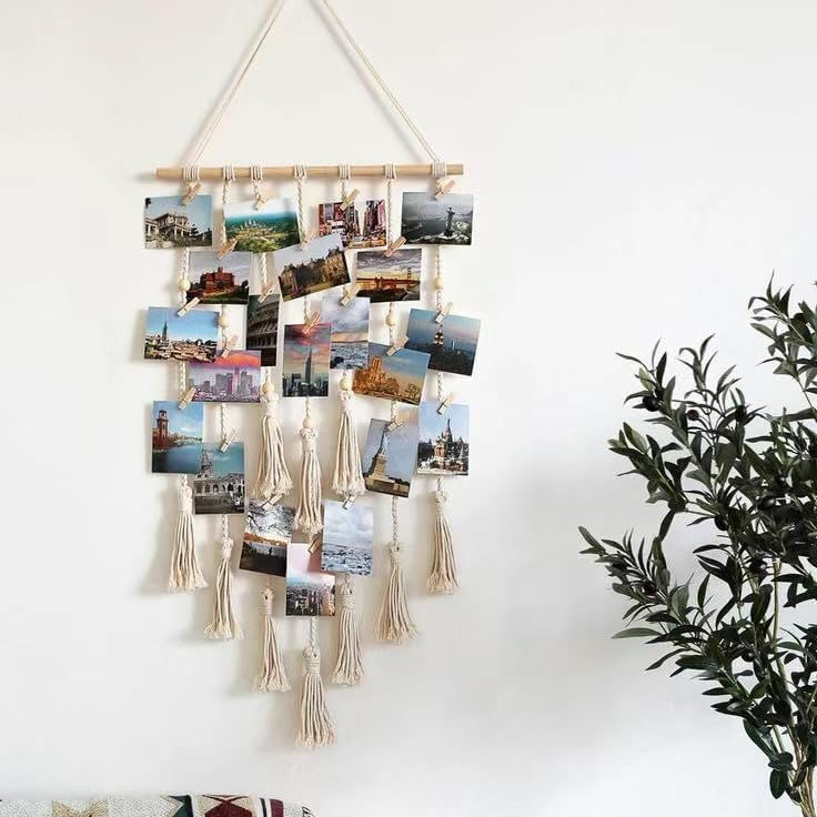 2Pcs 15 Inch Natural Driftwood Decorative Branches Farmhouse Home Wall Hanging Decor Hanging Jewelry Organizers with 5 Hooks