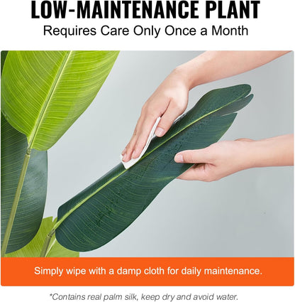 Artificial Bird of Paradise Tree, 5 FT Tall Faux Plant, PE Material & Anti-Tip Tilt Protection Low-Maintenance Plant, Lifelike Green Fake Tree for Home Office Warehouse Decor Indoor Outdoor