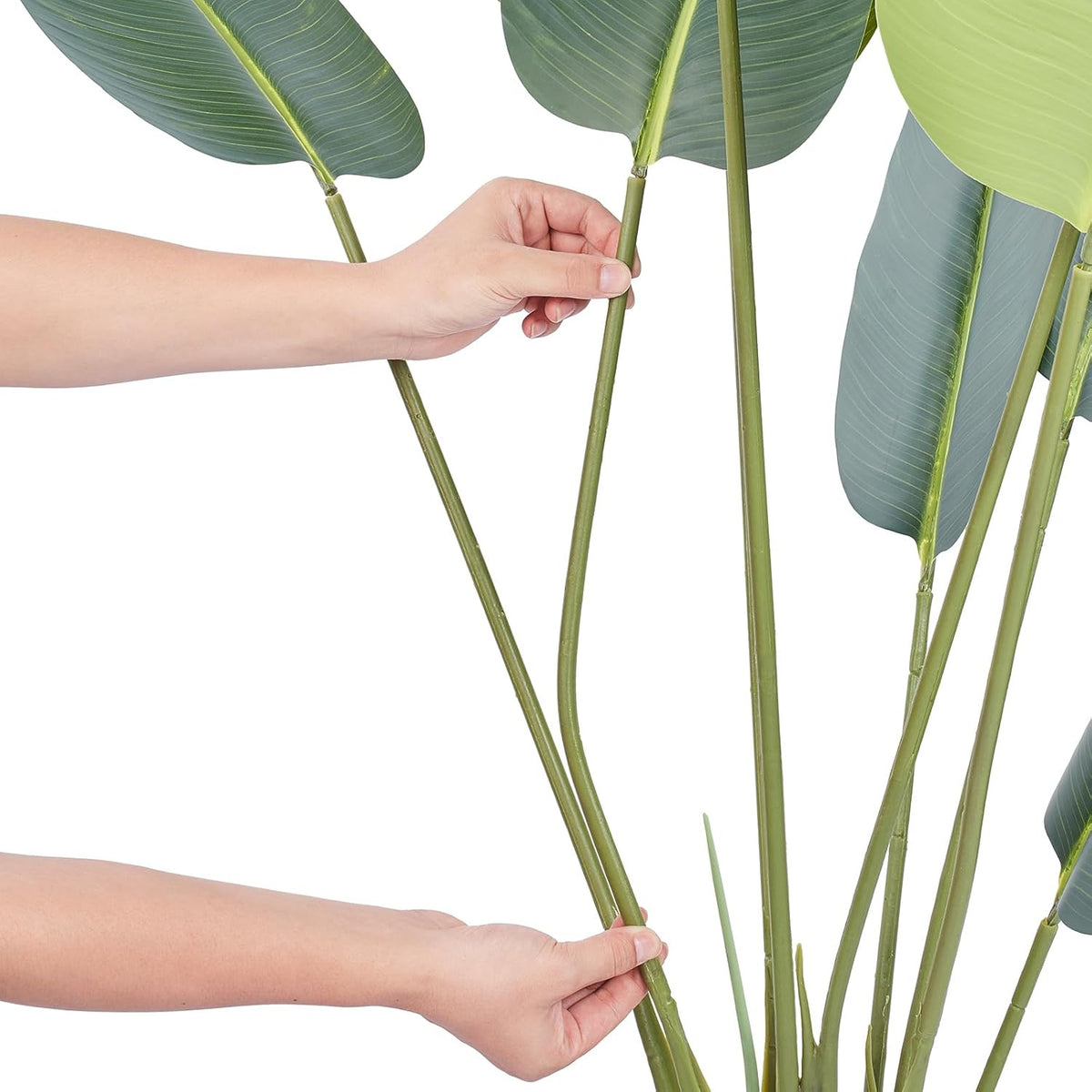 Artificial Bird of Paradise Tree, 5 FT Tall Faux Plant, PE Material & Anti-Tip Tilt Protection Low-Maintenance Plant, Lifelike Green Fake Tree for Home Office Warehouse Decor Indoor Outdoor