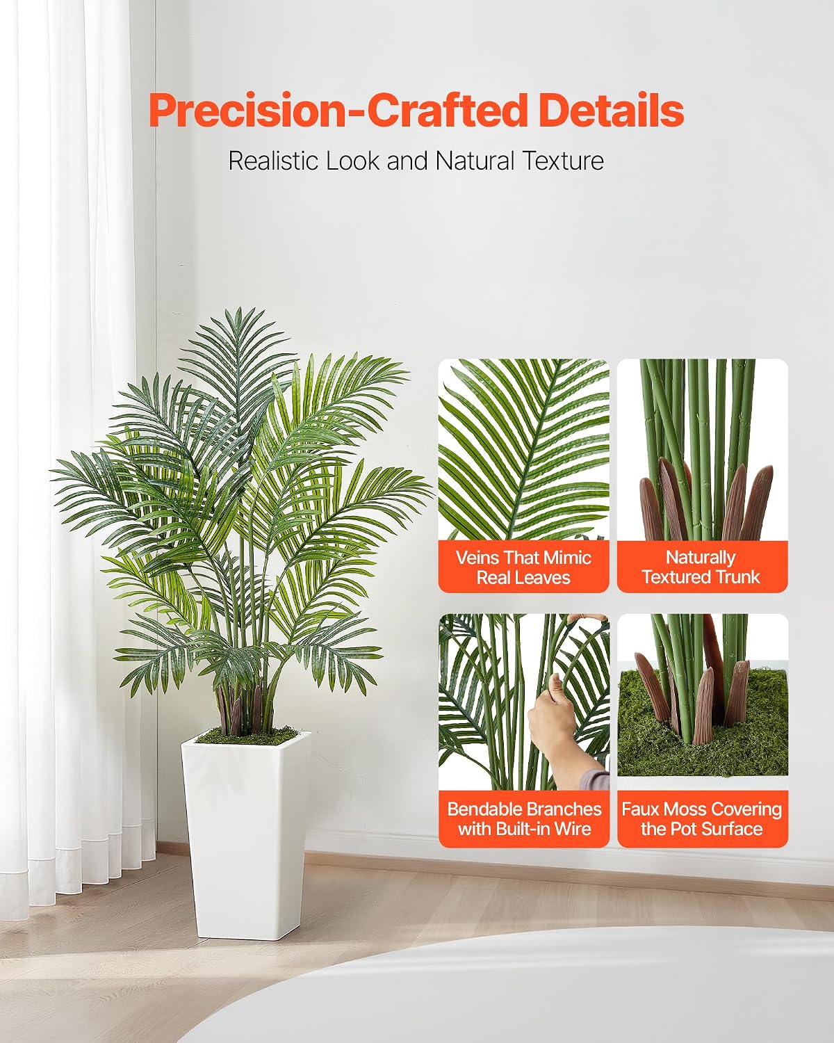 Artificial Bird of Paradise Tree, 5 FT Tall Faux Plant, PE Material & Anti-Tip Tilt Protection Low-Maintenance Plant, Lifelike Green Fake Tree for Home Office Warehouse Decor Indoor Outdoor