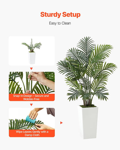 Artificial Bird of Paradise Tree, 5 FT Tall Faux Plant, PE Material & Anti-Tip Tilt Protection Low-Maintenance Plant, Lifelike Green Fake Tree for Home Office Warehouse Decor Indoor Outdoor