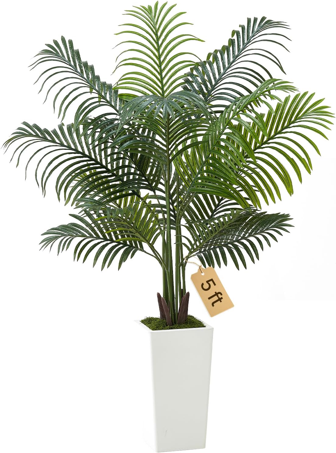 Artificial Bird of Paradise Tree, 5 FT Tall Faux Plant, PE Material & Anti-Tip Tilt Protection Low-Maintenance Plant, Lifelike Green Fake Tree for Home Office Warehouse Decor Indoor Outdoor