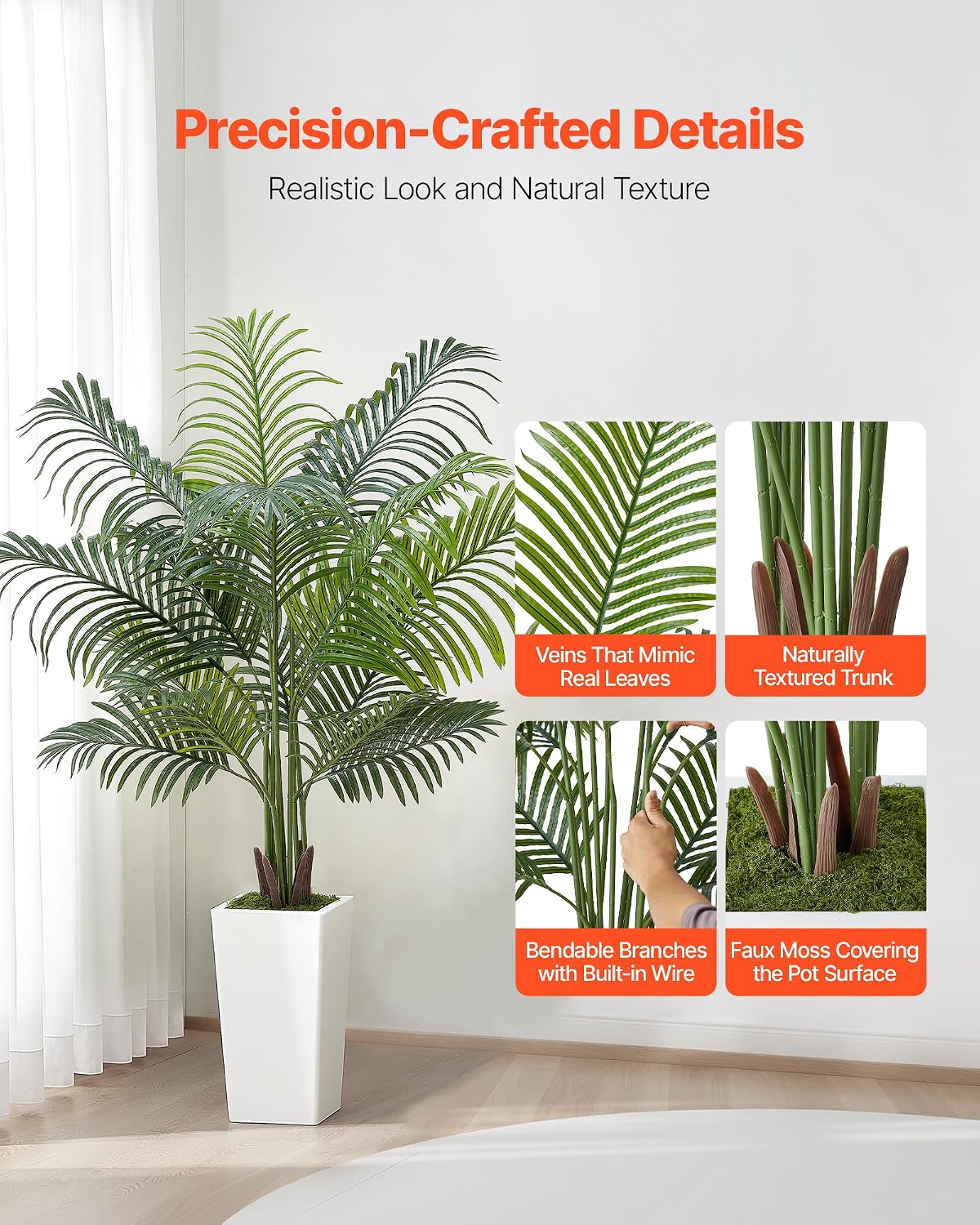 Artificial Bird of Paradise Tree, 5 FT Tall Faux Plant, PE Material & Anti-Tip Tilt Protection Low-Maintenance Plant, Lifelike Green Fake Tree for Home Office Warehouse Decor Indoor Outdoor