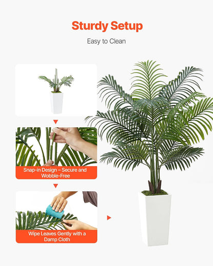 Artificial Bird of Paradise Tree, 5 FT Tall Faux Plant, PE Material & Anti-Tip Tilt Protection Low-Maintenance Plant, Lifelike Green Fake Tree for Home Office Warehouse Decor Indoor Outdoor
