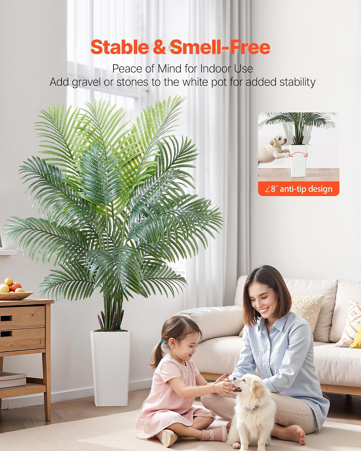 Artificial Bird of Paradise Tree, 5 FT Tall Faux Plant, PE Material & Anti-Tip Tilt Protection Low-Maintenance Plant, Lifelike Green Fake Tree for Home Office Warehouse Decor Indoor Outdoor