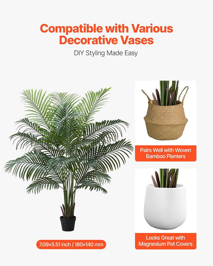 Artificial Bird of Paradise Tree, 5 FT Tall Faux Plant, PE Material & Anti-Tip Tilt Protection Low-Maintenance Plant, Lifelike Green Fake Tree for Home Office Warehouse Decor Indoor Outdoor