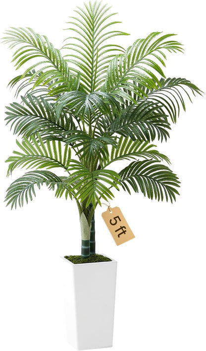 Artificial Bird of Paradise Tree, 5 FT Tall Faux Plant, PE Material & Anti-Tip Tilt Protection Low-Maintenance Plant, Lifelike Green Fake Tree for Home Office Warehouse Decor Indoor Outdoor