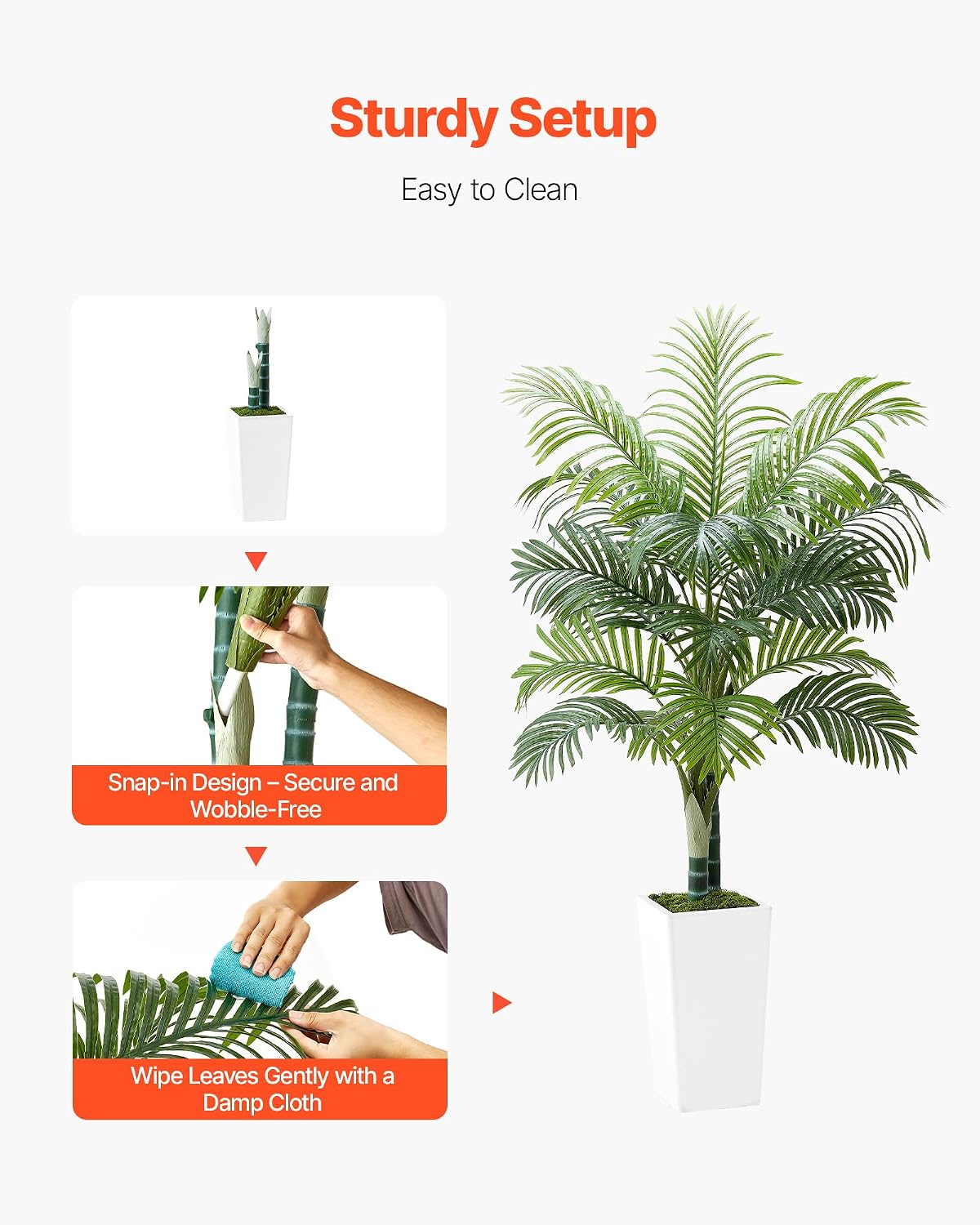 Artificial Bird of Paradise Tree, 5 FT Tall Faux Plant, PE Material & Anti-Tip Tilt Protection Low-Maintenance Plant, Lifelike Green Fake Tree for Home Office Warehouse Decor Indoor Outdoor