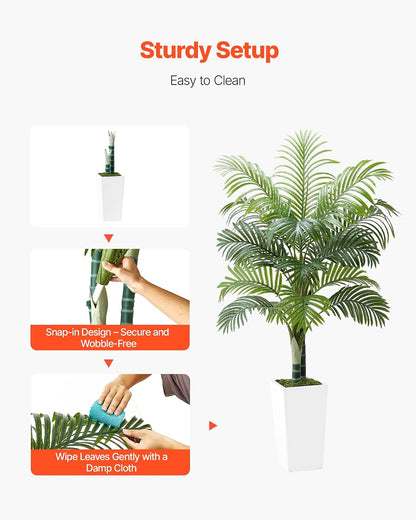 Artificial Bird of Paradise Tree, 5 FT Tall Faux Plant, PE Material & Anti-Tip Tilt Protection Low-Maintenance Plant, Lifelike Green Fake Tree for Home Office Warehouse Decor Indoor Outdoor
