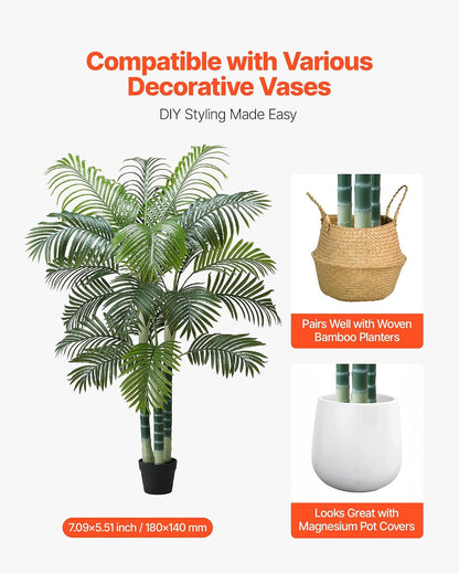 Artificial Bird of Paradise Tree, 5 FT Tall Faux Plant, PE Material & Anti-Tip Tilt Protection Low-Maintenance Plant, Lifelike Green Fake Tree for Home Office Warehouse Decor Indoor Outdoor