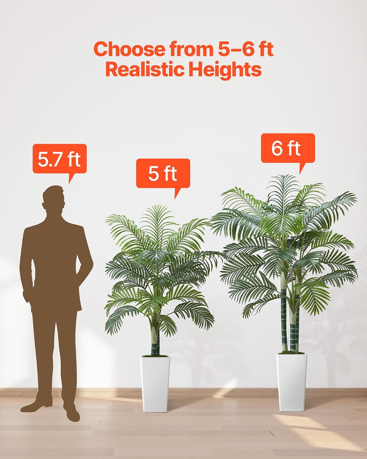 Artificial Bird of Paradise Tree, 5 FT Tall Faux Plant, PE Material & Anti-Tip Tilt Protection Low-Maintenance Plant, Lifelike Green Fake Tree for Home Office Warehouse Decor Indoor Outdoor