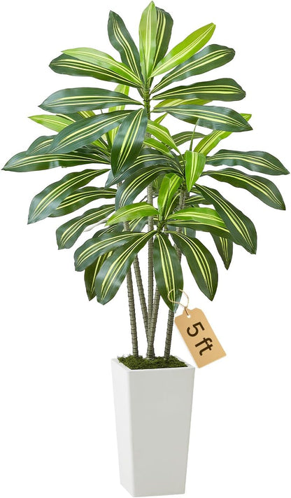 Artificial Bird of Paradise Tree, 5 FT Tall Faux Plant, PE Material & Anti-Tip Tilt Protection Low-Maintenance Plant, Lifelike Green Fake Tree for Home Office Warehouse Decor Indoor Outdoor