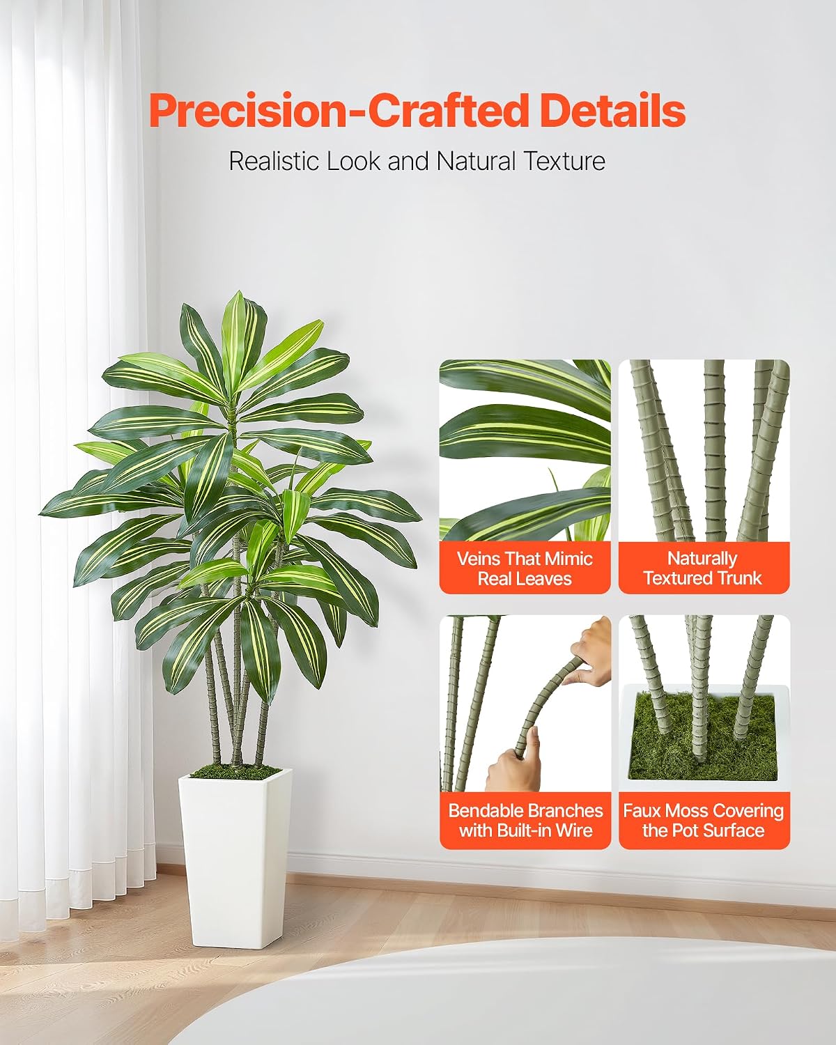 Artificial Bird of Paradise Tree, 5 FT Tall Faux Plant, PE Material & Anti-Tip Tilt Protection Low-Maintenance Plant, Lifelike Green Fake Tree for Home Office Warehouse Decor Indoor Outdoor