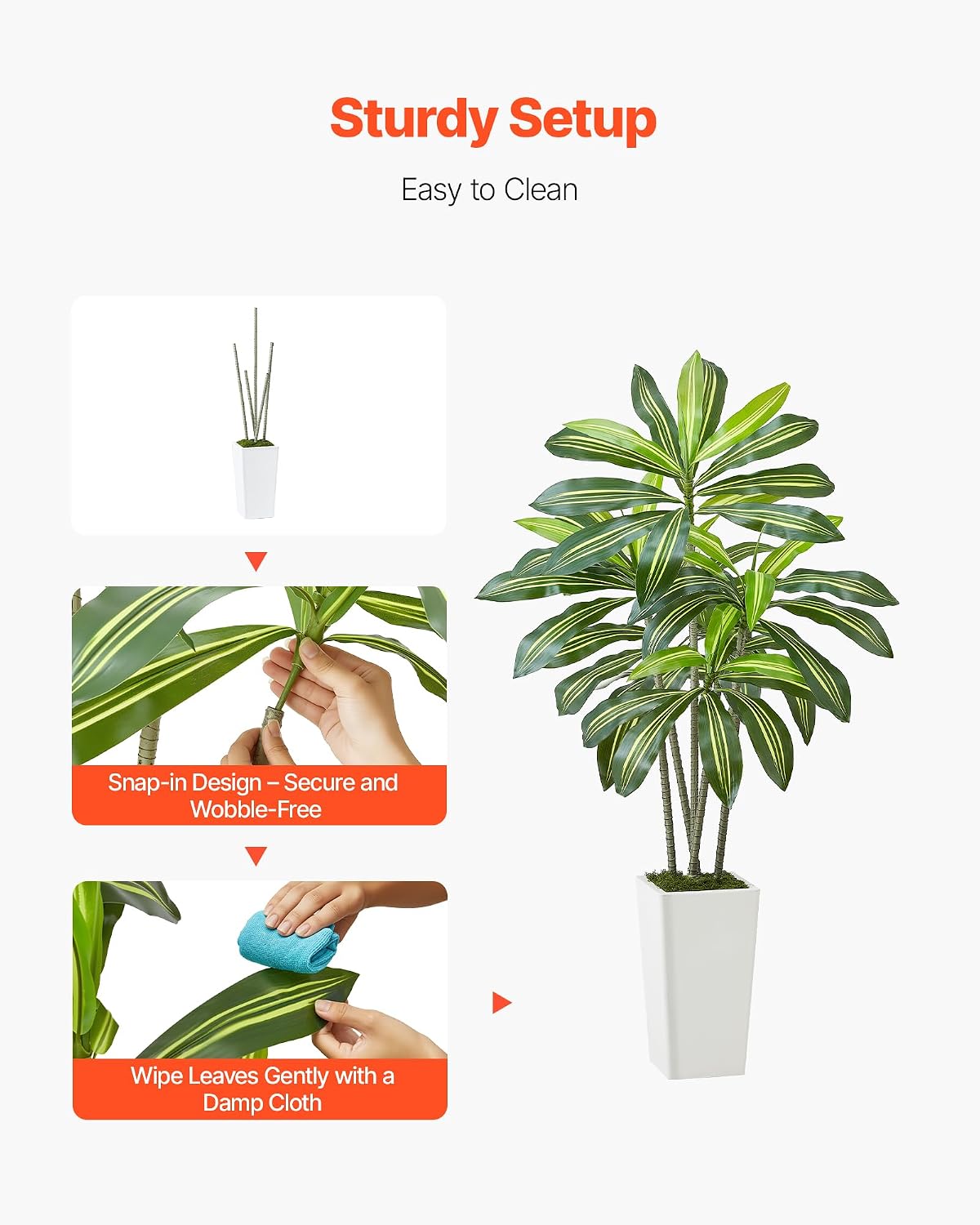 Artificial Bird of Paradise Tree, 5 FT Tall Faux Plant, PE Material & Anti-Tip Tilt Protection Low-Maintenance Plant, Lifelike Green Fake Tree for Home Office Warehouse Decor Indoor Outdoor