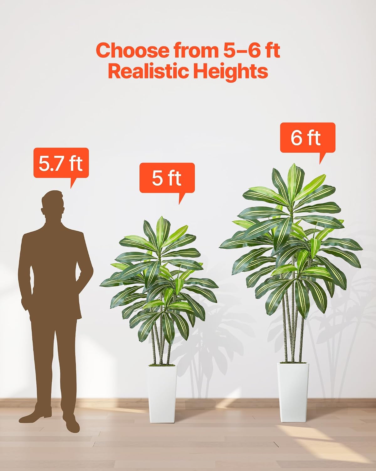 Artificial Bird of Paradise Tree, 5 FT Tall Faux Plant, PE Material & Anti-Tip Tilt Protection Low-Maintenance Plant, Lifelike Green Fake Tree for Home Office Warehouse Decor Indoor Outdoor