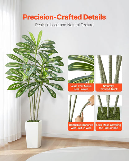 Artificial Bird of Paradise Tree, 5 FT Tall Faux Plant, PE Material & Anti-Tip Tilt Protection Low-Maintenance Plant, Lifelike Green Fake Tree for Home Office Warehouse Decor Indoor Outdoor