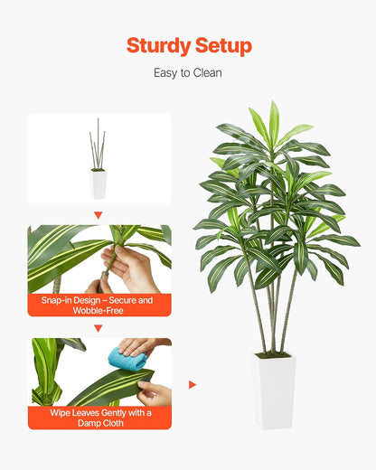 Artificial Bird of Paradise Tree, 5 FT Tall Faux Plant, PE Material & Anti-Tip Tilt Protection Low-Maintenance Plant, Lifelike Green Fake Tree for Home Office Warehouse Decor Indoor Outdoor