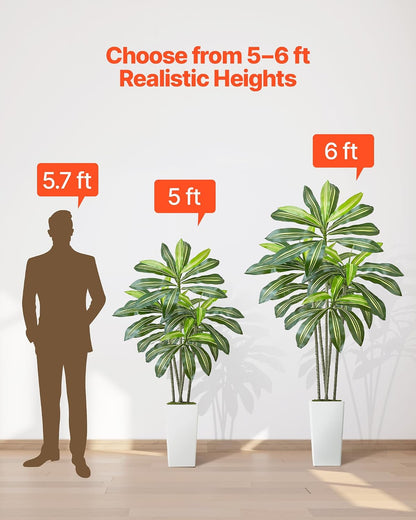 Artificial Bird of Paradise Tree, 5 FT Tall Faux Plant, PE Material & Anti-Tip Tilt Protection Low-Maintenance Plant, Lifelike Green Fake Tree for Home Office Warehouse Decor Indoor Outdoor