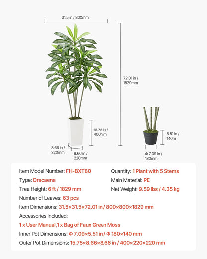 Artificial Bird of Paradise Tree, 5 FT Tall Faux Plant, PE Material & Anti-Tip Tilt Protection Low-Maintenance Plant, Lifelike Green Fake Tree for Home Office Warehouse Decor Indoor Outdoor