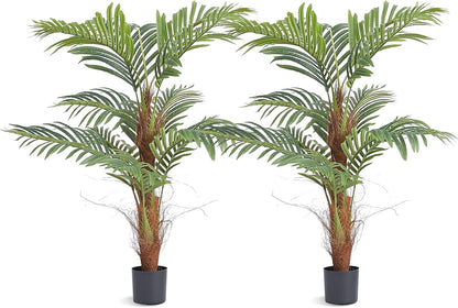 Artificial Bird of Paradise Tree, 5 FT Tall Faux Plant, PE Material & Anti-Tip Tilt Protection Low-Maintenance Plant, Lifelike Green Fake Tree for Home Office Warehouse Decor Indoor Outdoor
