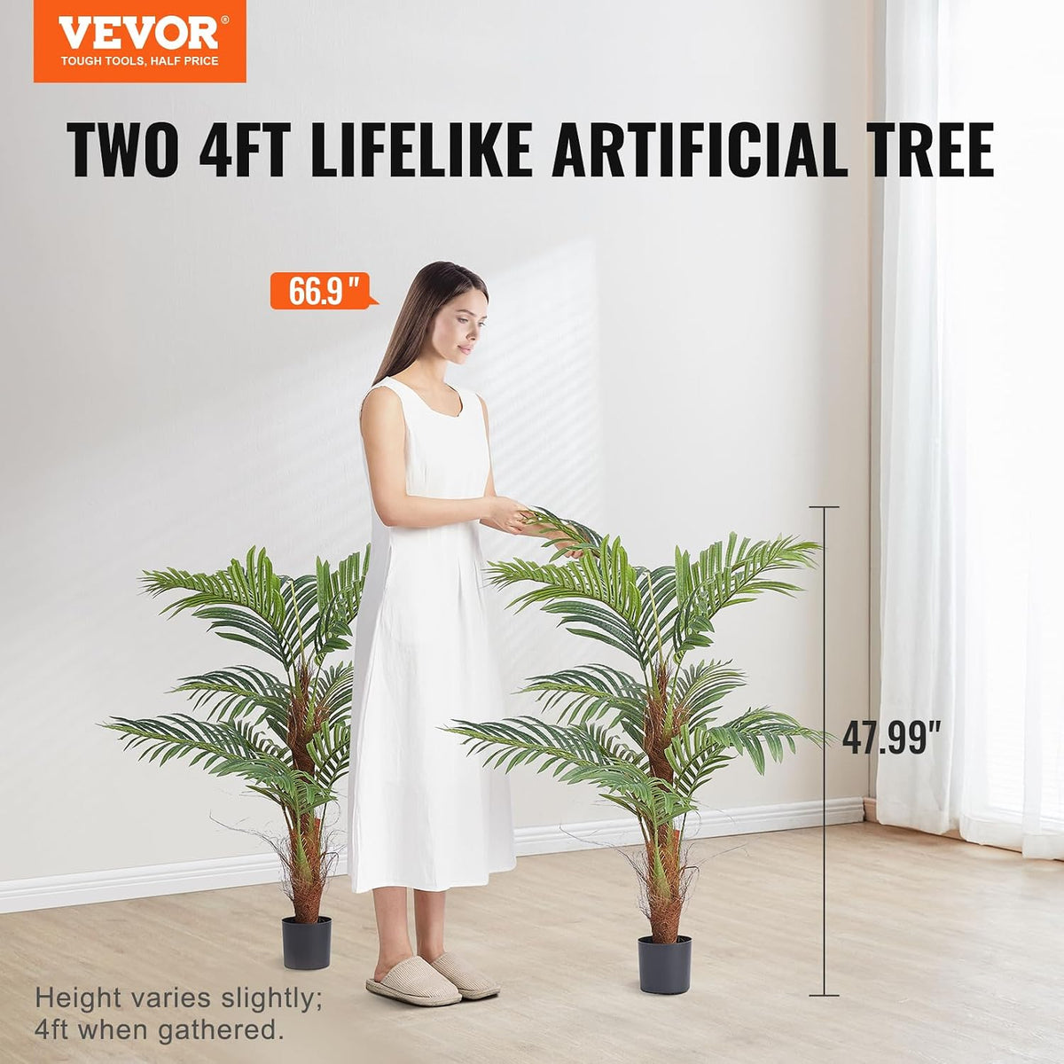 Artificial Bird of Paradise Tree, 5 FT Tall Faux Plant, PE Material & Anti-Tip Tilt Protection Low-Maintenance Plant, Lifelike Green Fake Tree for Home Office Warehouse Decor Indoor Outdoor