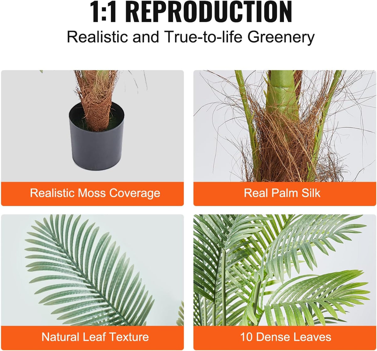 Artificial Bird of Paradise Tree, 5 FT Tall Faux Plant, PE Material & Anti-Tip Tilt Protection Low-Maintenance Plant, Lifelike Green Fake Tree for Home Office Warehouse Decor Indoor Outdoor
