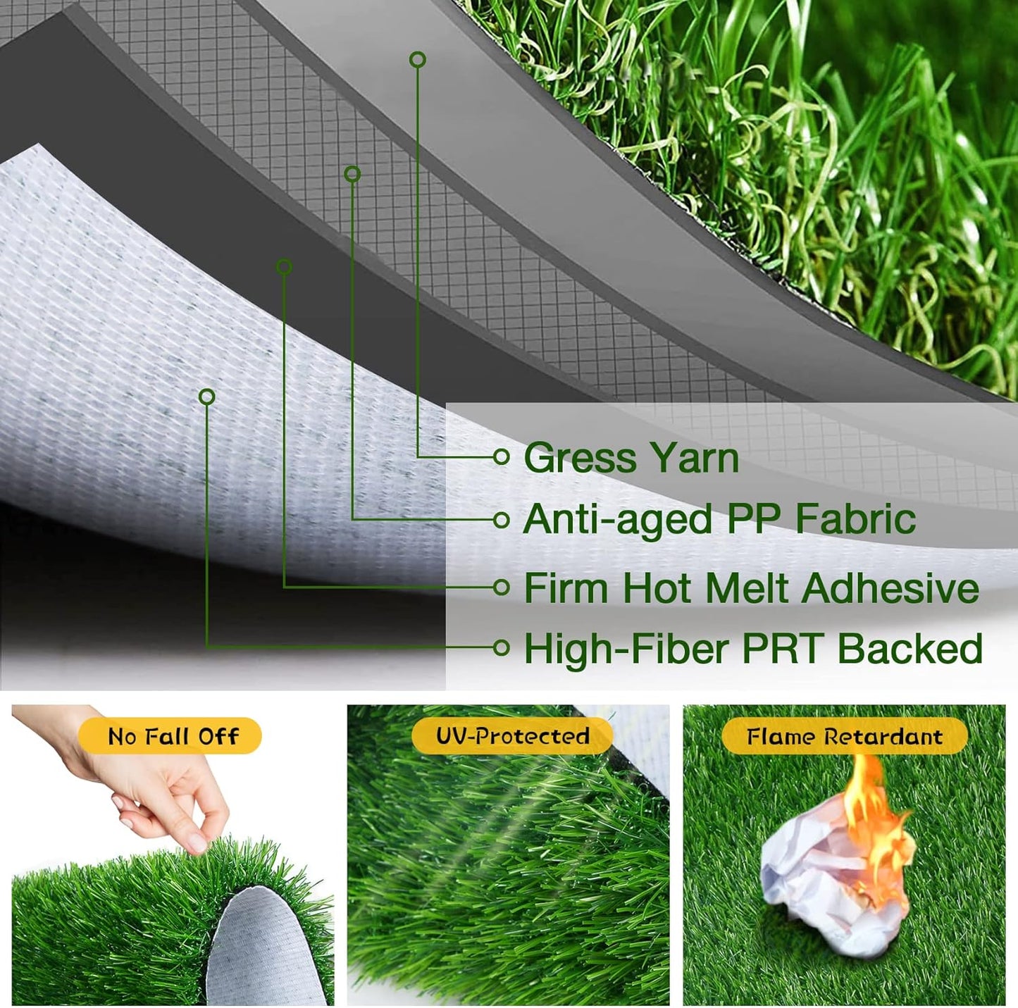 GLOBREEN Dogs Grass Pee Pad for Puppy Potty Training, Pet Friendly Artificial Grass Turf Mat Outdoor Indoor Use, High Drainage, 39.3" x 31.5"
