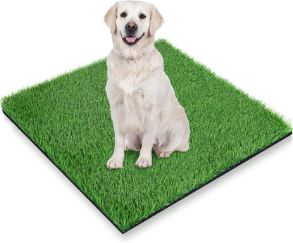 GLOBREEN Dogs Grass Pee Pad for Puppy Potty Training, Pet Friendly Artificial Grass Turf Mat Outdoor Indoor Use, High Drainage, 39.3" x 31.5"