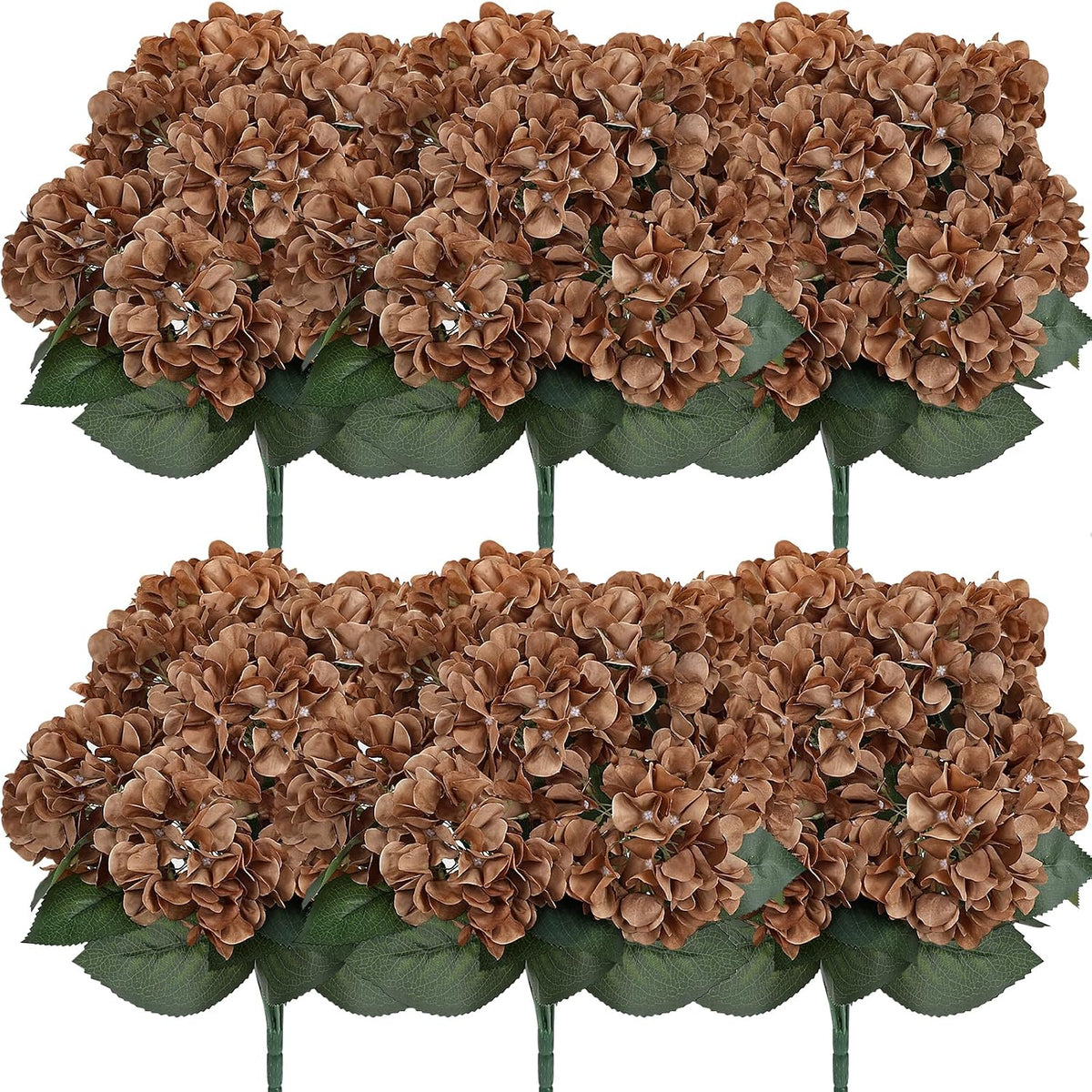 Dusty Blue Hydrangea Artificial Flowers Bulk - 6 PCS Large 54 Heads