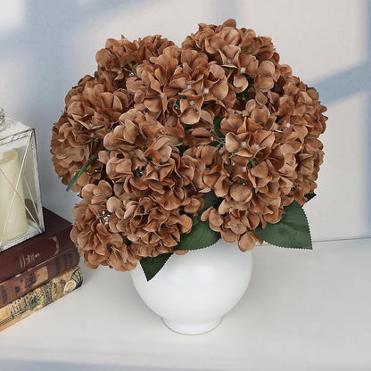 Dusty Blue Hydrangea Artificial Flowers Bulk - 6 PCS Large 54 Heads